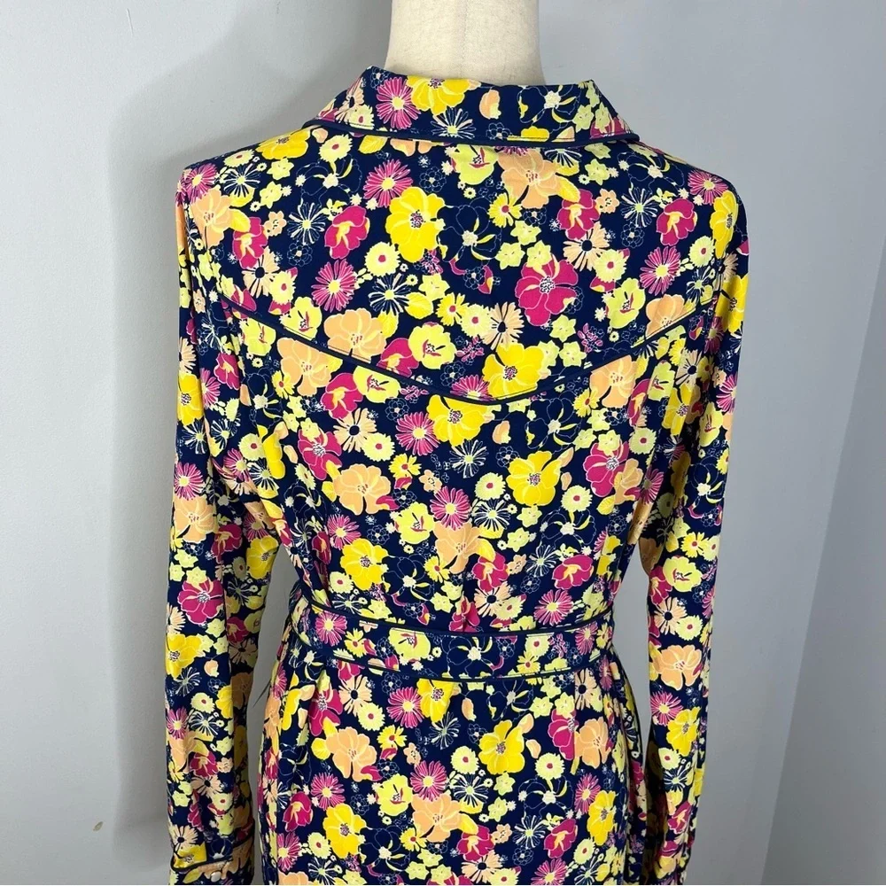 Modcloth NEW Size Large Pearl Snap Boho Western Floral Belted Shirt Dress H12 - Picture 7 of 9